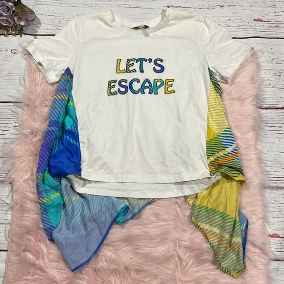 Mira Mikati White Tee with Colorful Accents - Picture 2 of 13